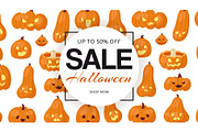 Holiday Halloween Sale with pumpkins