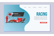 Karting racing speed cars vector web