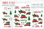 Christmas Farm Red Truck Stickers