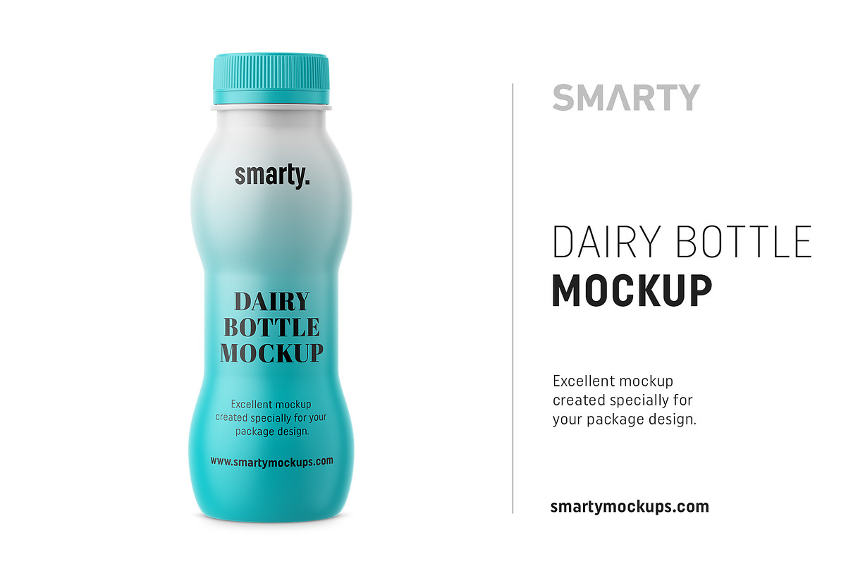 Dairy bottle mockup in Product Mockups - product preview 8