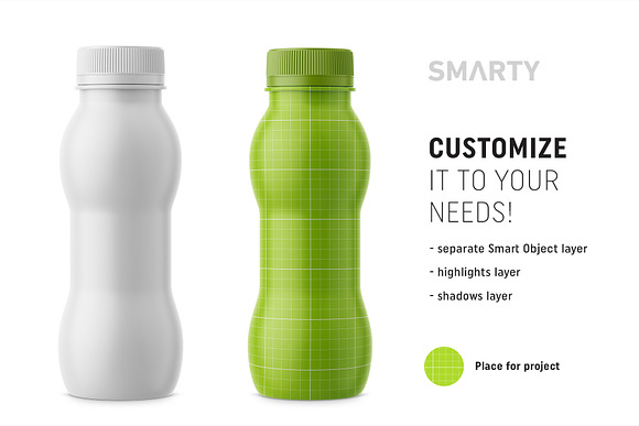 Dairy bottle mockup in Product Mockups - product preview 1