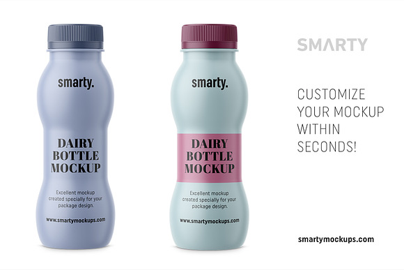 Dairy bottle mockup in Product Mockups - product preview 3