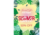 Summer sale tropical poster with