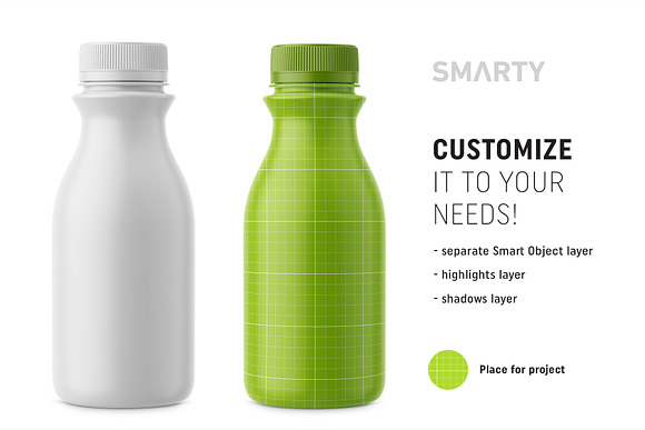 Dairy bottle mockup in Product Mockups - product preview 1