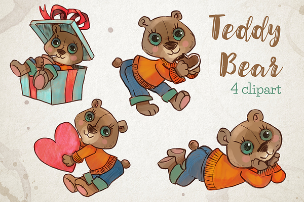 Cute Teddy Bears Clip art