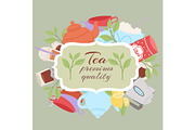 Green tea vector illustration
