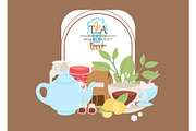 Organic tea vector illustration