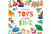 Toys for baby to play vector