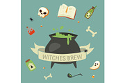 Witch potion cauldron halloween