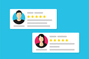 User reviews. Flat icon style vector