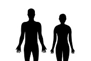 Male and female body silhouette