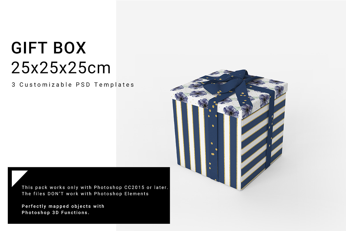 Gift Box 25x25x25cm in Product Mockups - product preview 8