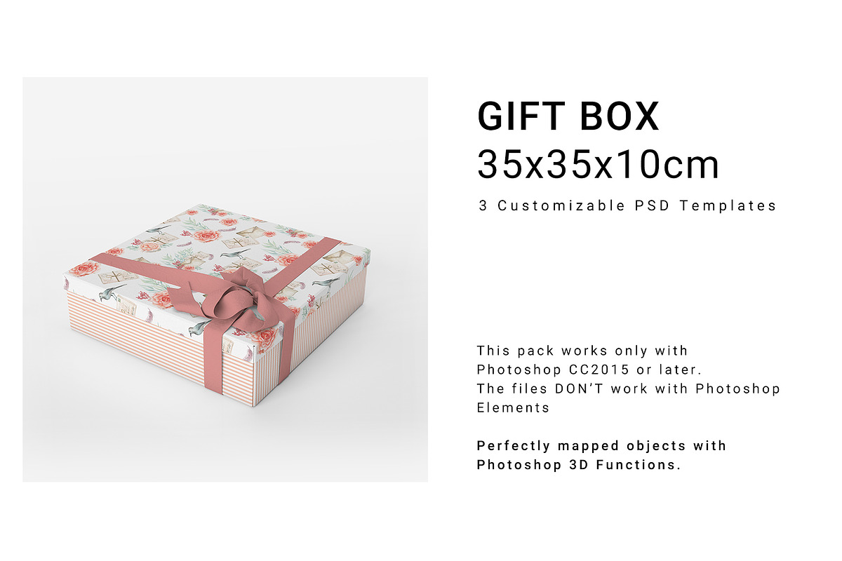 Gift Box 35x35x10cm in Product Mockups - product preview 8