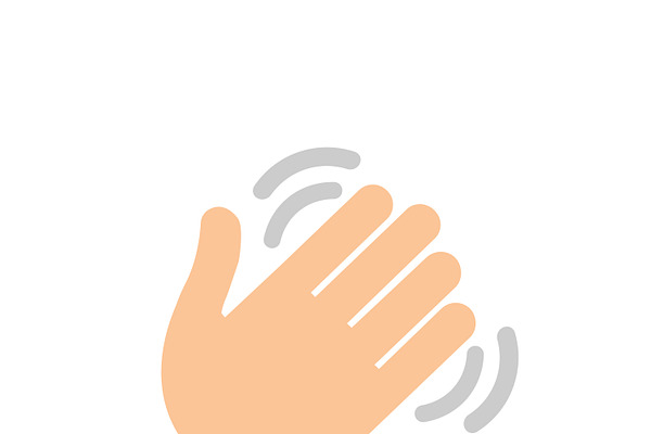 Waving hand flat icon - Vector icon
