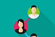 People connecting flat icon vector