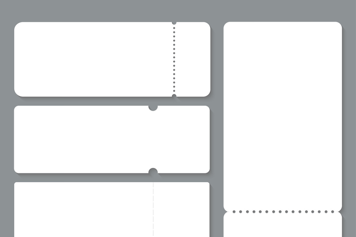 Set of blank ticket mockup template. in Illustrations - product preview 8