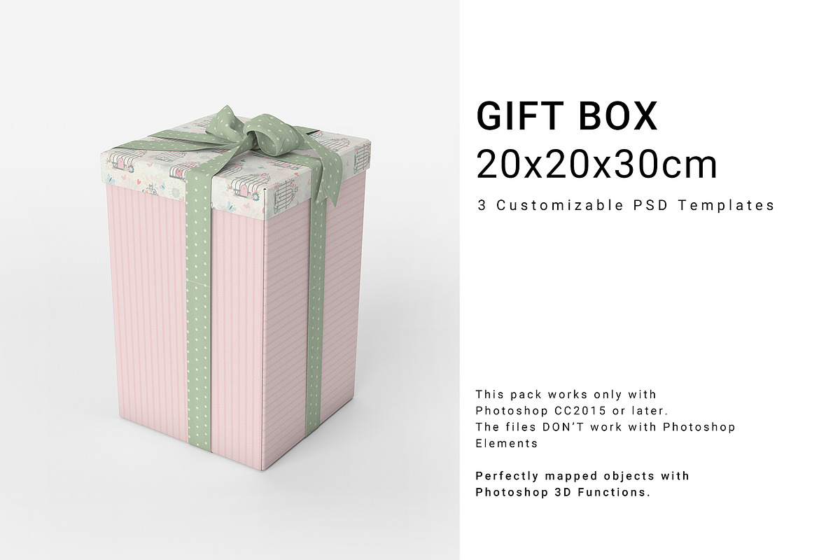 Gift Box 20x20x30cm in Product Mockups - product preview 8