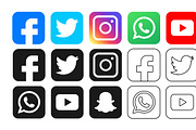 Social media icons illustration