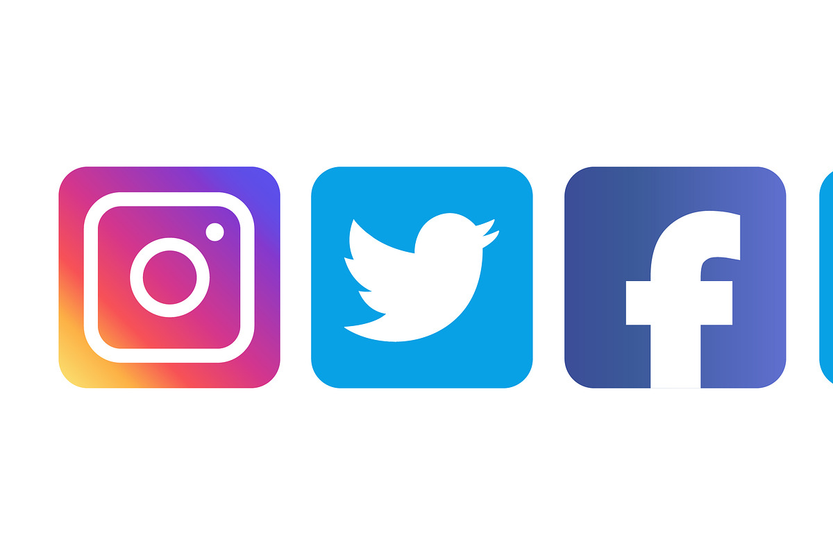 Social media icons illustration in Icons - product preview 8