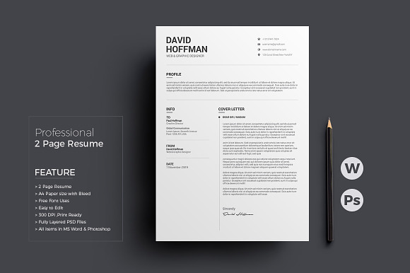 Resume/CV in Letter Templates - product preview 3
