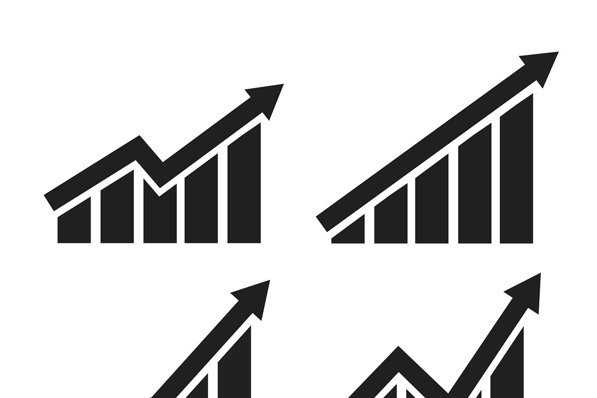 Vector growing graph icon set 4 n 1 in Icons - product preview 8