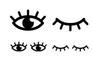 Eye designs on white background. Eye