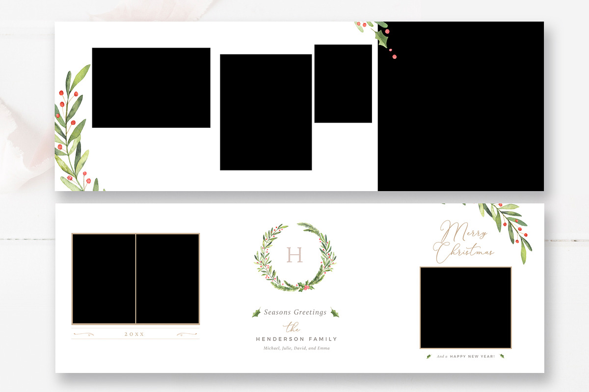 Trifold 5x5 Christmas Card PSD in Card Templates - product preview 8