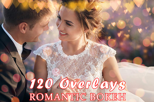 120 Romantic Bokeh Overlays