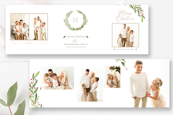 Trifold 5x5 Christmas Card PSD in Card Templates - product preview 2