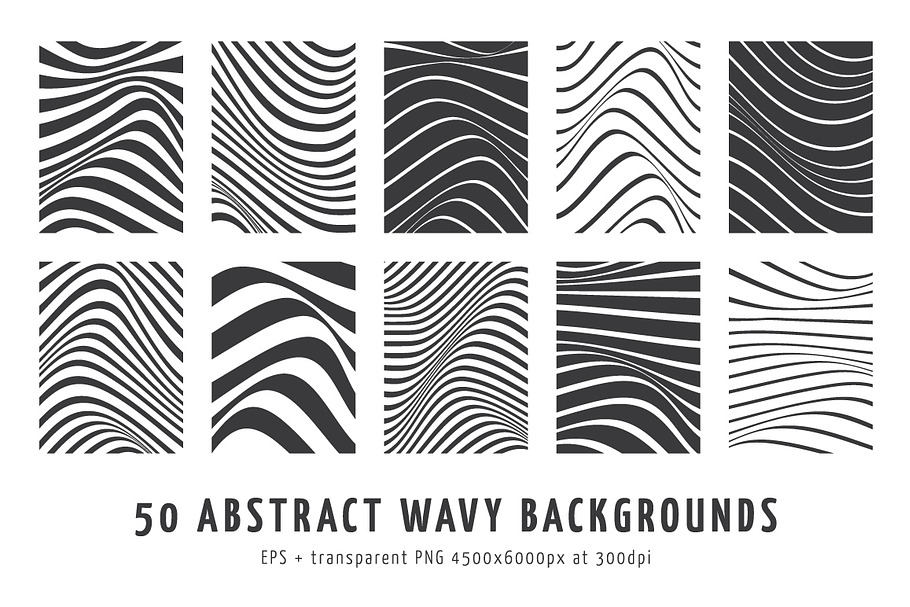 50 Abstract Wavy Vector Backgrounds