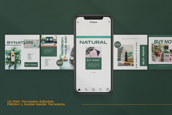 Fresh Healty - Social Media Template in Instagram Templates - product preview 2
