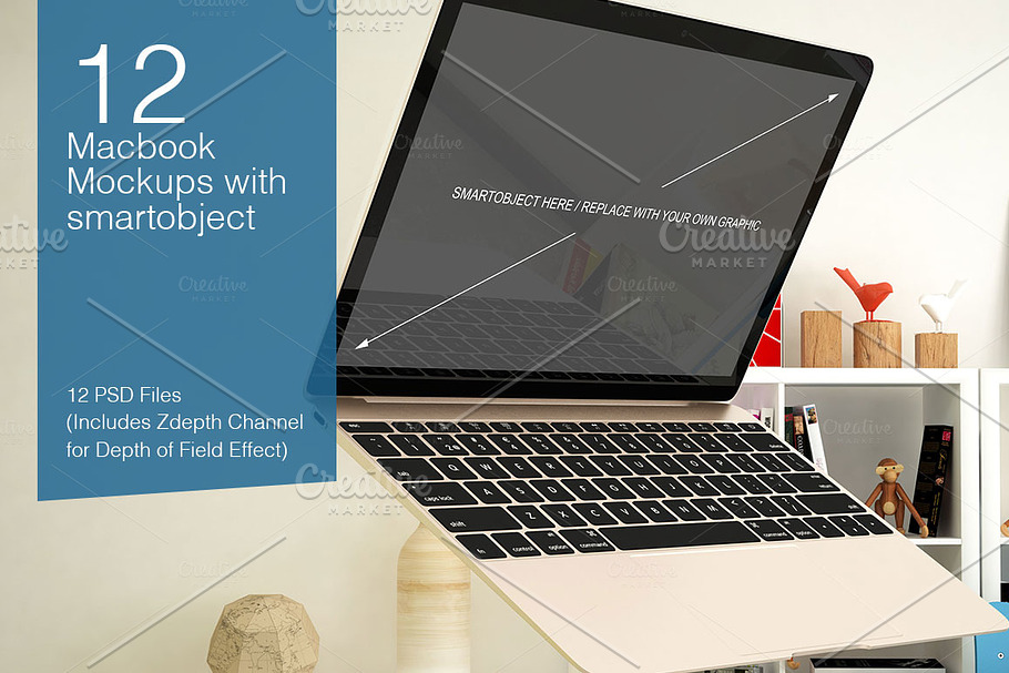 Macbook Mockup 12 Poses in Mobile & Web Mockups - product preview 8