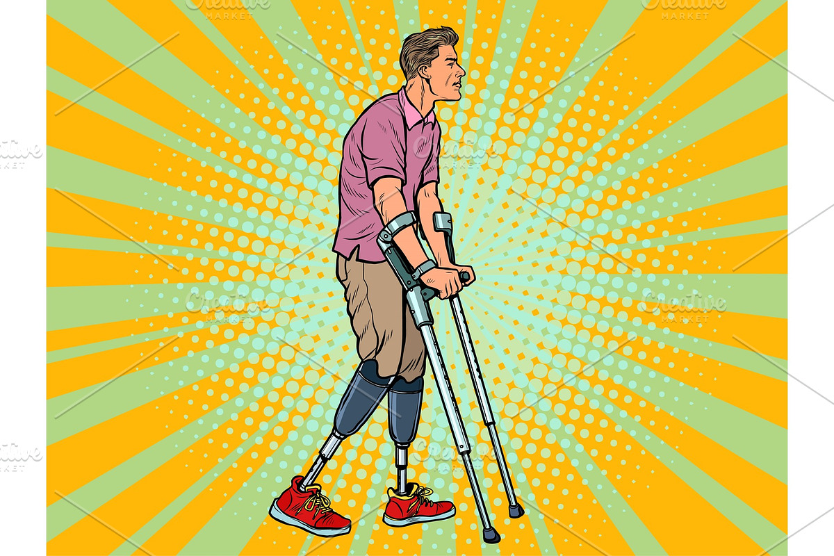 legless veteran with a bionic in Illustrations - product preview 8
