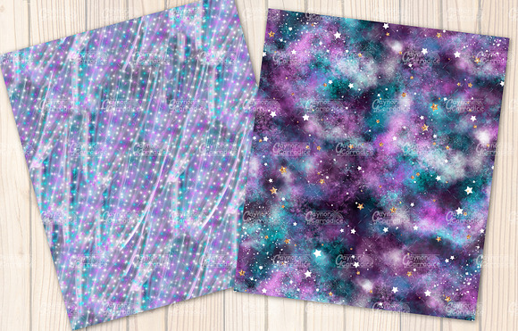Watercolor galaxy seamless patterns in Patterns - product preview 4