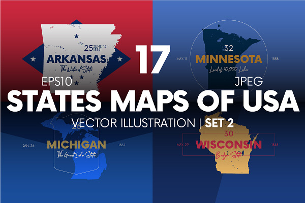 States maps of USA | set 2