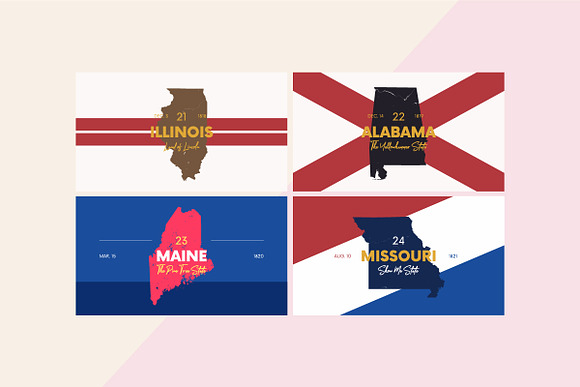 States maps of USA | set 2 in Illustrations - product preview 2