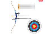 Set of Recurve Archery Sport