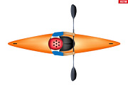 Slalom Single Kayak with paddler