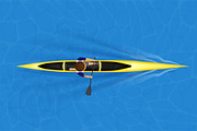 Sprint Single Canoe with paddler