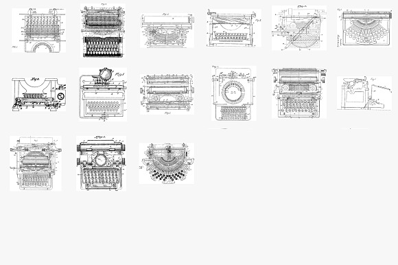 Schematics: Typewriters PS Brushes in Add-Ons - product preview 2