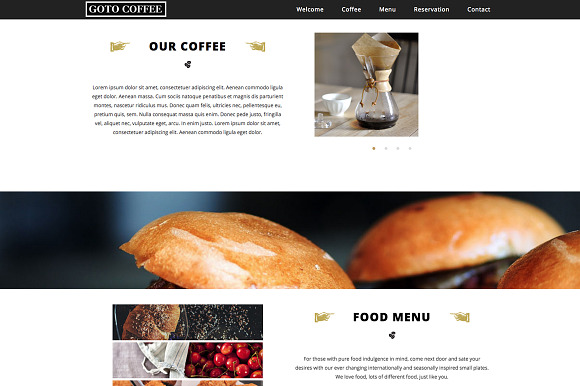 Coffee Website Responsive Template in Bootstrap Themes - product preview 1