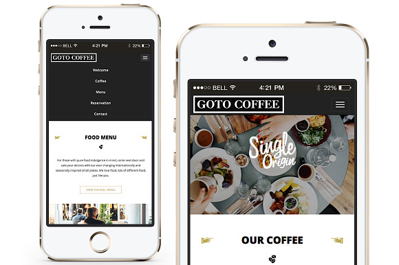 Coffee Website Responsive Template in Bootstrap Themes - product preview 2