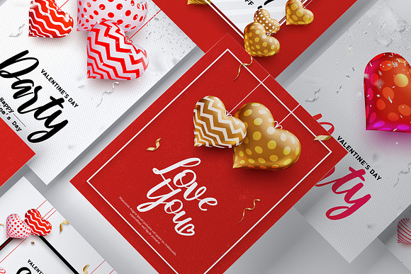 St. Valentine's Day Backgrounds Set. in Illustrations - product preview 1