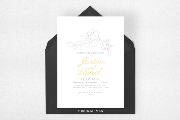 Elegant Floral Wedding Suite in Wedding Templates - product preview 1