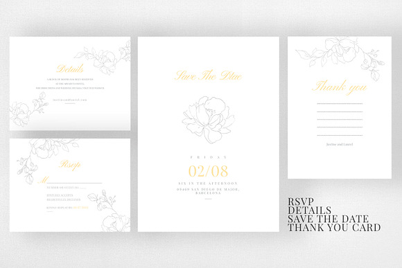 Elegant Floral Wedding Suite in Wedding Templates - product preview 2