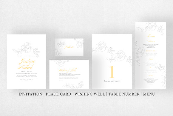 Elegant Floral Wedding Suite in Wedding Templates - product preview 4