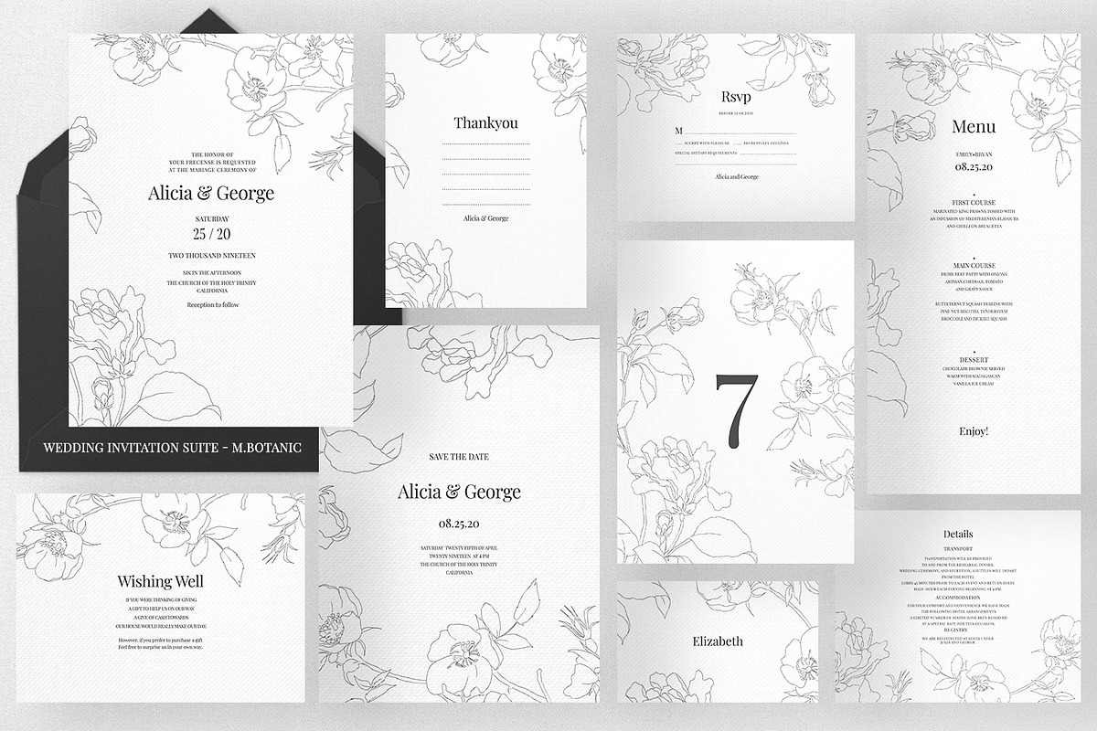 Wedding Invitation Suite - M.Botanic in Wedding Templates - product preview 8