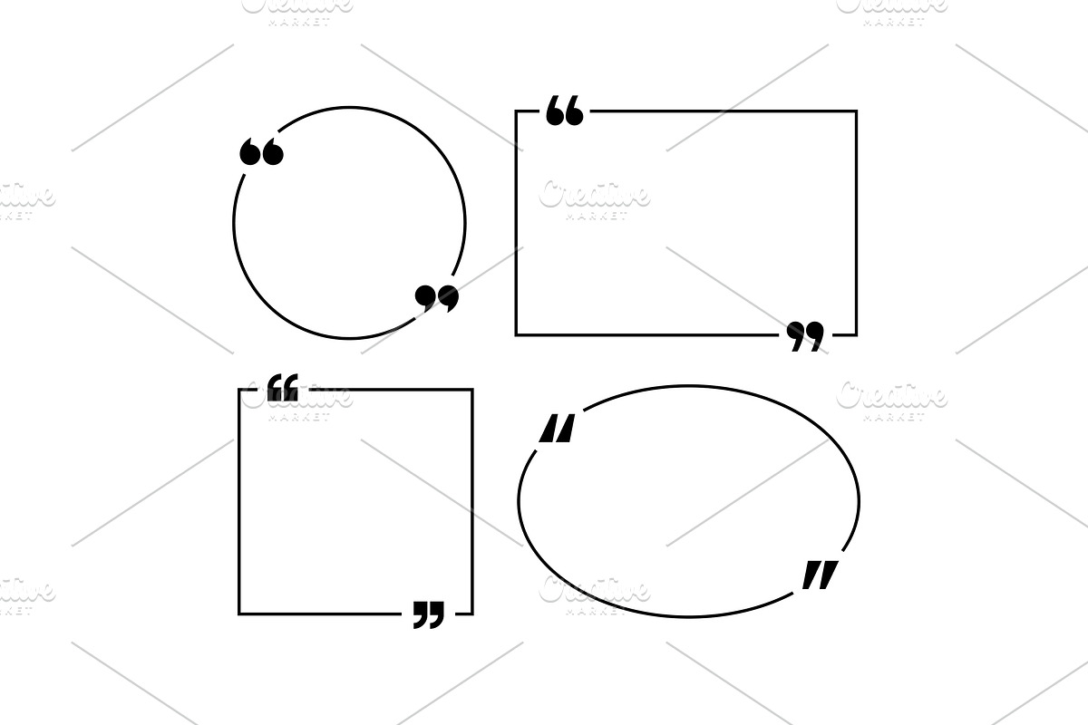 Quote marks frame vector set. in Objects - product preview 8