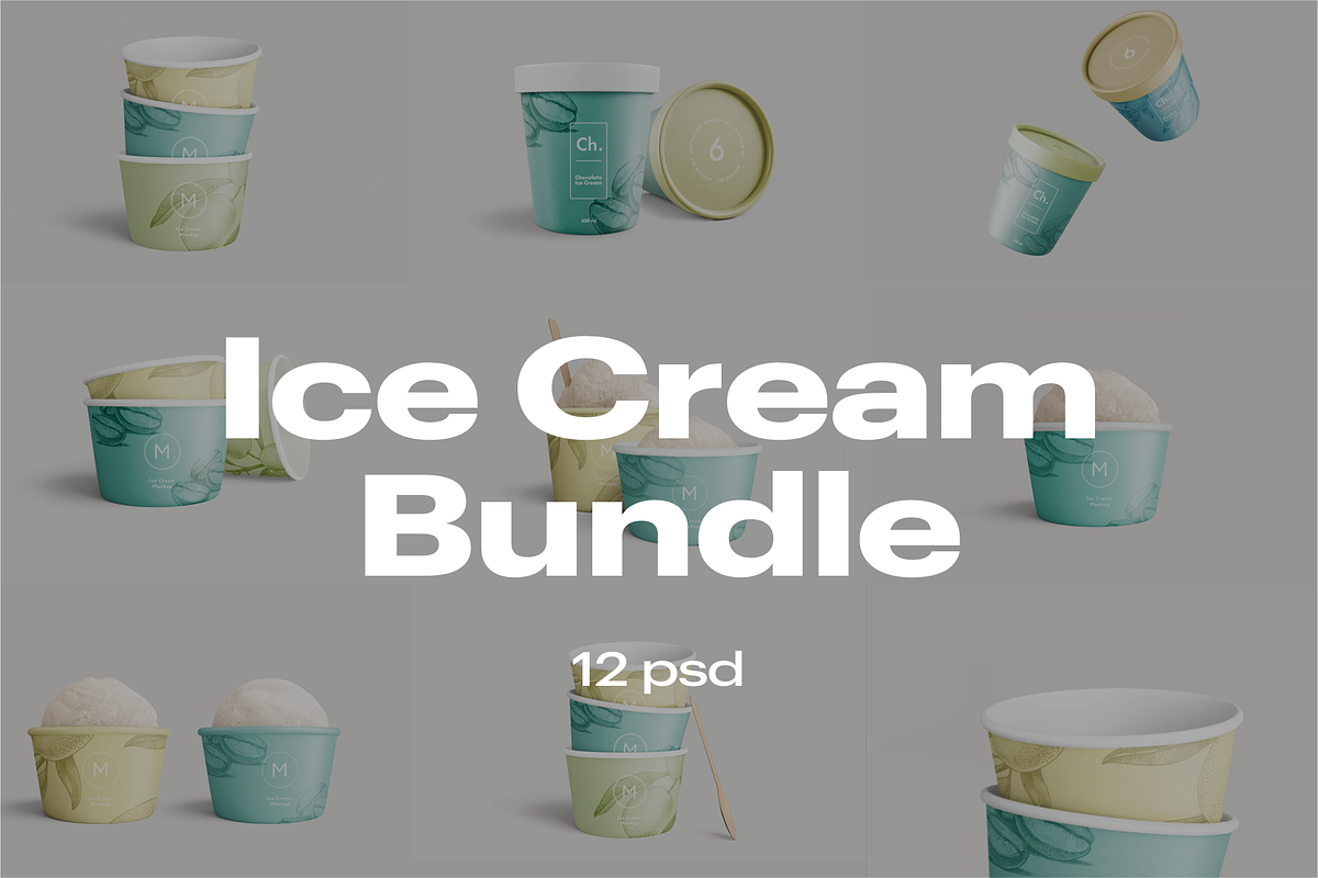 Ice Cream Packaging Mockup Bundle in Product Mockups - product preview 8