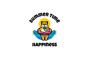 sumer time cat -Mascot & Esport Logo